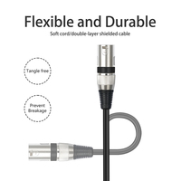 Câble audio équilibré plaqué or 6,35 mm (1/4 pouce) Jack TRS vers XLR mâle 3 broches, câble de microphone en PVC pour mixeur, amplificateur, guitare