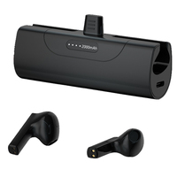 Earphone TWS Nirkabel BT Kualitas Premium 2 in 1 dengan Power Bank Portabel, Peredam Kebisingan ANC