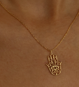 Collar <span class=keywords><strong>de</strong></span> mano <span class=keywords><strong>de</strong></span> Dios <span class=keywords><strong>de</strong></span> oro <span class=keywords><strong>de</strong></span> 18 quilates, colgante <span class=keywords><strong>de</strong></span> protección Hamsa personalizado, collar con amuleto <span class=keywords><strong>de</strong></span> Hamsa, collar religioso, regalo <span class=keywords><strong>de</strong></span> Navidad - Product Image 2