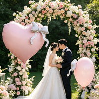 Ballons en aluminium en forme de cœur en gros, ballons métalliques en forme de cœur pour la Saint-Valentin, mariage, fiançailles, décoration de fête, certifiés BSCI
