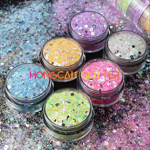 Tırnak süslemeleri malzemeleri için koyu toptan tıknaz glitter polyester mix glitter kızdırma - Product Image 2