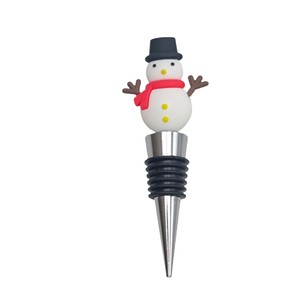 Christmas Resin Wine Stoppers With Cork Base Various Styles For Bottle Sealing - Product Image 2