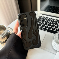 Nouveau motif de flamme creuse givrée placage étui de protection antichoc pour Samsung S24 S25 Ultra accessoires de téléphone en gros