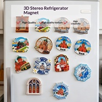 Aimant de réfrigérateur en résine, style minimaliste, couleur unie, souvenirs de voyage, décoration créative pour la maison, Harbin Ice City