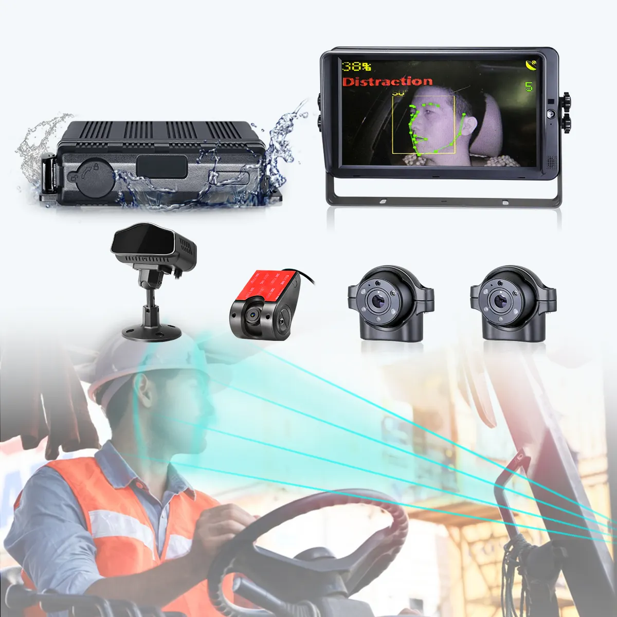 Araç için STONKAM mobil dvr cctv sd kart mdvr 4ch kiti gps 4g wifi kamyon kamera ile sürücü anti yorgunluk kamera alarmı