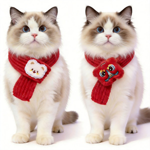 Bufanda para perro, bufanda para gato, estilo otoño/invierno, Bichón Frisé, oso de peluche, babero de Año Nuevo/Navidad, lindo, cálido, decorativo. - Product Image 1