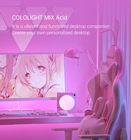 Panel de Luz LED Inteligente de Diseño Moderno con Pantalla Blanca, Control Remoto RGB y Control por Aplicación para Juegos