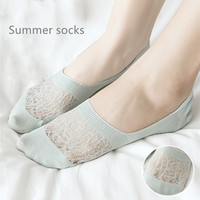 Chaussettes invisibles super basses pour femmes avec ventilation en maille avec poignée antidérapante au talon en gel