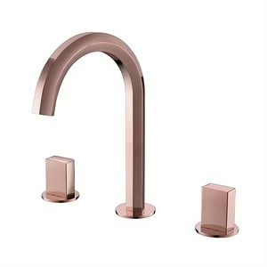 AMAXO Black <strong>Dual</strong> <strong>Handle</strong> Three Holes Hot Cold Wash Sink <strong>Faucets</strong> Bathtub Mixer Tap Brass Basin <strong>Faucet</strong>