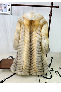 Cappotto Lungo in Vera Pelliccia di Volpe Rossa per <span class=keywords><strong>Uomo</strong></span>, Giacca Invernale di Lusso <span class=keywords><strong>con</strong></span> Collo Grande, Spessa e Calda - Product Image 6