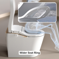 Toilette intelligente sans alimentation électrique avec drainage en S, design à poser au sol, réservoir dissimulé pour une utilisation quotidienne fiable