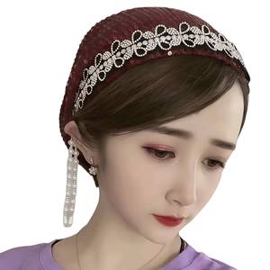 Fashionable double-sided reflective sequin fabric breathable eco-friendly large Muslim headscarf shawl suitable for women to use - Product Image 1