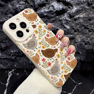 Hoa gà in ấn học sinh mắt Pro máy ảnh lỗ TPU điện thoại di động Bìa trường hợp đối với <span class=keywords><strong>iPhone</strong></span> 17 8 x XR XS 11 12 13 14 15 16 Pro Max - Product Image 5