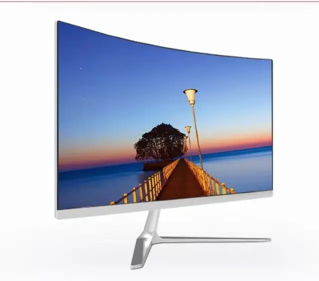 24-inch Curved screen display 1920*1080, VGA, white desktop computer monitor Office games