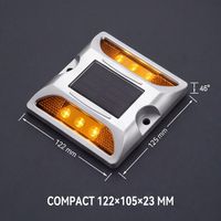 Borne de signalisation routière solaire à LED double face en alliage d'aluminium réfléchissant pour avertissement de virage, approvisionnement en gros