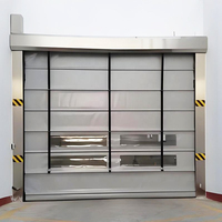 Portes rapides électriques durables à empilage rapide, à réduction de bruit, en PVC et acier inoxydable, pour supermarchés, usines et sous-sols