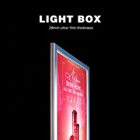 Bingkai Foto LED Lightbox Aluminium Ultra Tipis Ukuran Besar, Dioperasikan dengan Baterai, dengan Lampu Latar Kecerahan Tinggi untuk A2/A1 50x70 60x90