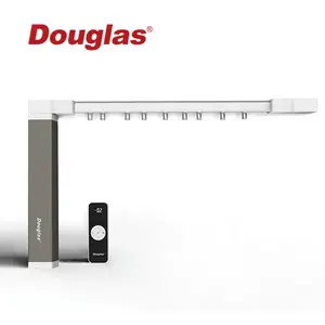 Douglas Hot Sale Electric Curtain Rail Track Remote Control Automatic Electric Motorized Curtain Track System