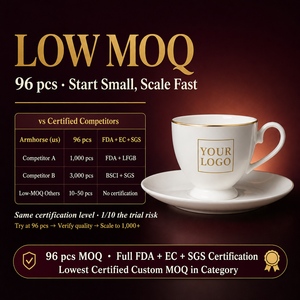 Taza y Platillo de Porcelana China con Baño de Oro Personalizado, Impresión de Logotipo OEM, Regalo Promocional Personalizado, MOQ Bajo 96 - Product Image 2