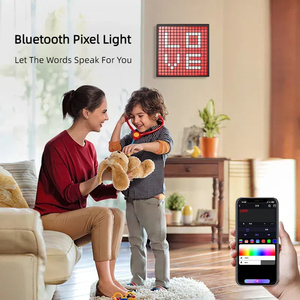 Wholesale DIY Text Gameroom Digital Photo Frame RGB LED Screen Display Night <b>Light</b> Square ABS <b>Plug</b>-In Minimalist Middle - Product Image 5