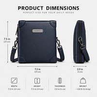 Sac à bandoulière vertical en cuir PU gris pour homme, sac messager, pochette quotidienne pour affaires, logo personnalisé, OEM ODM, usine