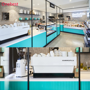 Mueble de <span class=keywords><strong>Bar</strong></span> Personalizado Moderno para Cafetería, Pastelería o Hotel, Diseño Creativo en Azul Claro - Product Image 3
