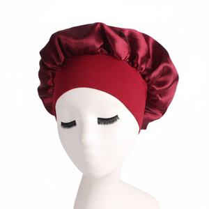 Gorro de Ducha de Moda para Mujer, Gorro de Dormir de Seda de Poliéster con Banda Elástica Ancha, Gorro de Satén para Dormir - Product Image 1