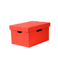 Caja de Almacenamiento de Archivos Personalizada, Caja de Embalaje de Cartón Corrugado Reciclable con Tapa y Asas