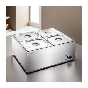 Equipo de hotel comercial 4 Pan Counter Top Eléctrico Bain Marie Calentador de alimentos