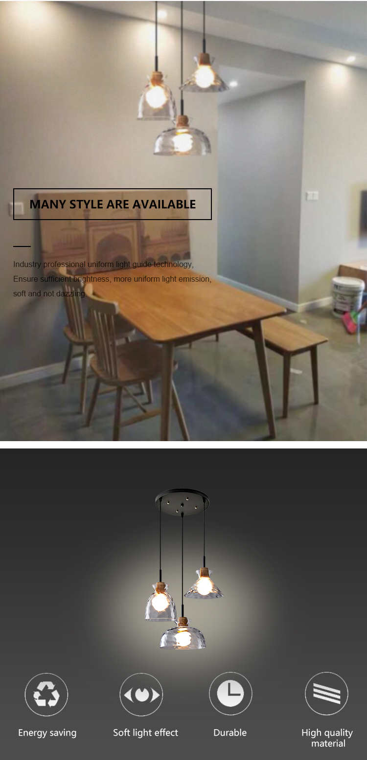 Factory Wholesale Price Decoration Shop Home Restaurant Modern Glass Chandelier Pendant Light