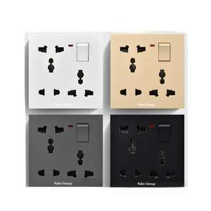 Prise murale tactile 3 sorties 16A avec port USB et voyant lumineux, design minimaliste pour interrupteur mural encastré domestique - Product Image 2
