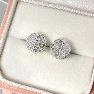 ZC Trendy <b>Stud</b> <b>Earrings</b> with Zircon for Women's Engagement Party Wedding Gift 18K Gold & Rhodium Plated Brass - Product Image 4