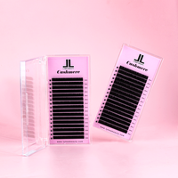Plateau de cils individuels pour extensions de cils en cachemire noir mat foncé, logo personnalisé, végétalien, sans cruauté, OEM/ODM