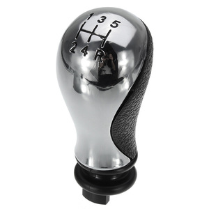 Pommeau de levier de vitesse de voiture, 5 vitesses, en alliage d'aluminium noir argenté, ergonomique, adapté pour citroën C2 C3 C4 C5 C8 - Product Image 2