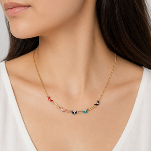 Collier en forme de croissant de lune en acier inoxydable avec options de couleur or et argent, chaîne réglable de 45 cm - Product Image 5