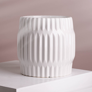 Pot de fleurs blanches pour jardin, 1 pièce, art pour jardinage d'intérieur, gravure bon marché, vente en gros - Product Image 3