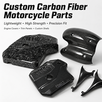 Pièces de moto en gros, usine de pièces de moto personnalisées OEM ODM, carbone 3K sergé forgé avec panneau de garniture de couvercle de moteur