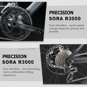 Vélo de course sur route léger en fibre de carbone T700, 700C, 18 vitesses, frein à disque mécanique Shimano SORA, vente en gros - Product Image 4