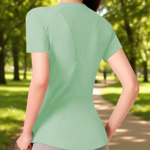 Camiseta Deportiva Vetega para Hombre, Suave, Transpirable, de Secado Rápido, Color Verde Menta, Manga Corta, Cuello Redondo, Tejido de Alta Elasticidad, Ropa Urbana - Product Image 2