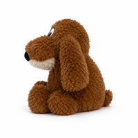 Peluche chien mignon et doux, jouet en peluche marron de dessin animé, poupée en peluche câline pour enfants, cadeau d'anniversaire ou de Noël