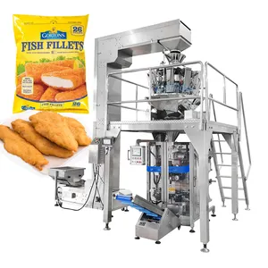 Automatische Mehrkopf waage 500g 1kg Schnell koch Tiefkühl verpackungs maschine Fischfilet verpackungs maschine