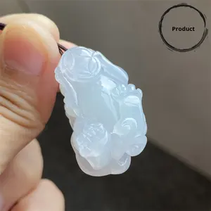 Натуральный бирманский ядеит, чистый белый, полнотелый и властный этнический кулон для мужчин и женщин, Подарочный 0006 - Product Image 4