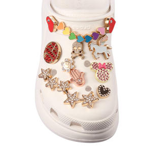 Colorido creativo DIY accesorio de Metal decoraciones para zapatos desmontable borde dorado serie de taladro de Metal hebilla flor decoración de zapatos - Product Image 2