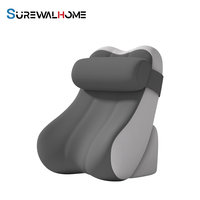 Coussin de dossier large SUREWALHOME avec appui-tête réglable, dossier ergonomique à double couche 2 en 1 pour s'asseoir ou s'allonger
