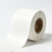 Rouleau d'étiquettes adhésives blanches vierges, résistantes et écologiques, autocollants à transfert thermique pour codes-barres, pour l'artisanat et la fabrication de bougies