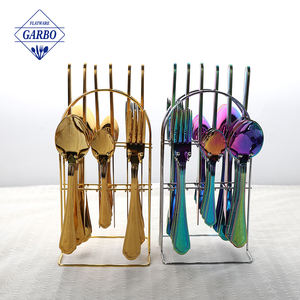 Juego de Cubiertos de Acero Inoxidable 410SS de Fábrica China, con Recubrimiento PVD Dorado y Logotipo Grabado con Láser, Apto para Lavavajillas, para Hogar, Restaurante, Bar, <span class=keywords><strong>Tienda</strong></span>, Bocadillos, Decoración Económica - Product Image 4