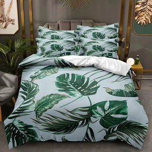 Palm Leaf Loạt <span class=keywords><strong>3D</strong></span> In Kỹ Thuật Số Bộ Đồ Giường Ba-Mảnh Thiết Lập Khuôn Mẫu Trải Giường Ga Trải Giường Với Thực Vật Thiết Kế - Product Image 3