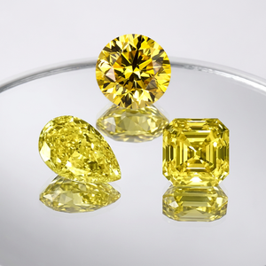 แหวนเพชรแฟนซีสีเหลือง ได้รับการรับรองจาก IGI เพชร CVD สังเคราะห์รูปทรงลูกแพร์ รูปไข่ รูปทรงเรเดียนท์ รูปทรงปรินเซส เพชรแฟนซีทรงต่างๆ เพชร HPHT แบบเม็ดเดี่ยว - Product Image 3