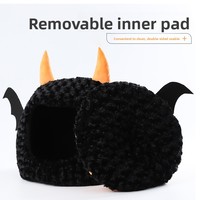 Lit pour chat en forme de démon, fermé, toutes saisons, chaud, type grotte/nid, apaisant, pour l'hiver, pour chats d'intérieur, vente en gros