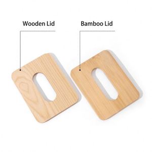 Household <b>Paper</b> Towel Storage Box <b>Tissue</b> Box Holder Napkin Box with Wood Bamboo Lid - Product Image 6